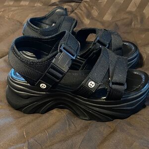 Fashion Black Strap Sandals